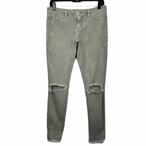 Mossimo Ripped Knee Sz 4 Mid Rise Faded Jeans